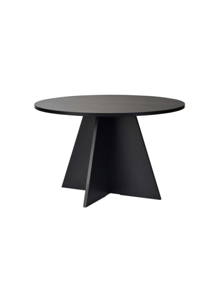 Mesa KALI Ø120 cm de Comedor, MDF Acabado Madera Negra