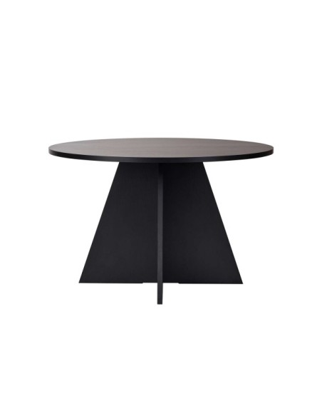 Mesa KALI Ø120 cm de Comedor, MDF Acabado Madera Negra