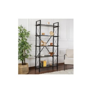 Estantería OBELISK 180x90 cm, MDF Acabado Madera Negra /...