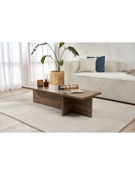 Mesa de Centro GLAZE, MDF Acabado Nogal