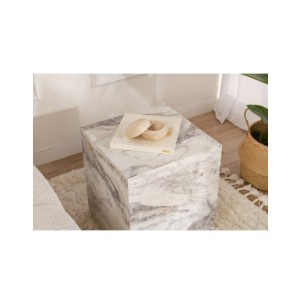 Mesa Auxiliar KOLONNE, MDF Acabado Mármol 2