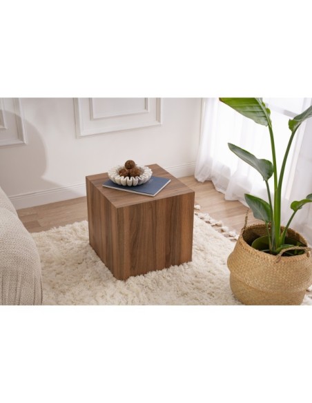 Mesa Auxiliar KOLONNE, MDF Acabado Nogal