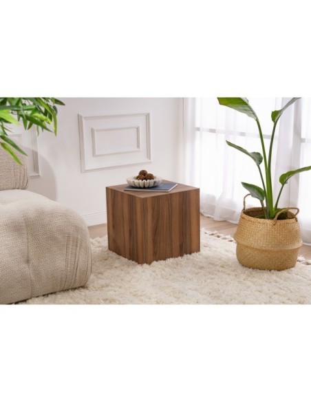 Mesa Auxiliar KOLONNE, MDF Acabado Nogal
