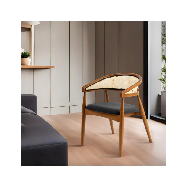 Silla con Brazos RHEA, Madera Natural...