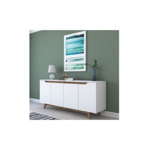 Aparador URANUS, MDF Acabado Blanco / Nogal 2