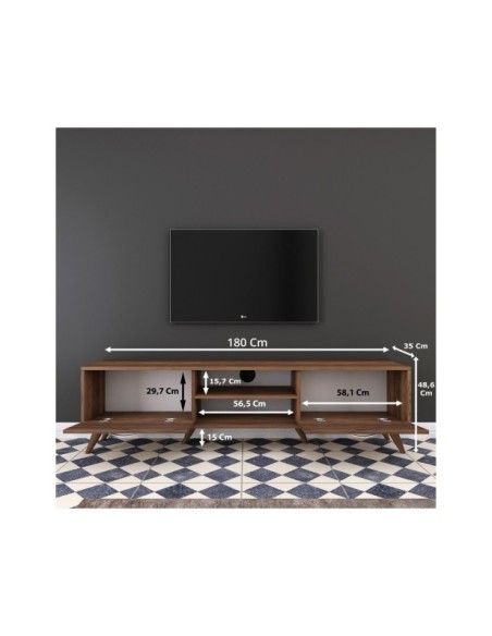 Mueble TV SYBIL, MDF Acabado Nogal