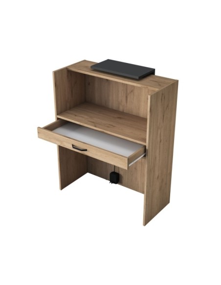 Mesa de Recepción JUNO, MDF Acabado Nogal / Antracita