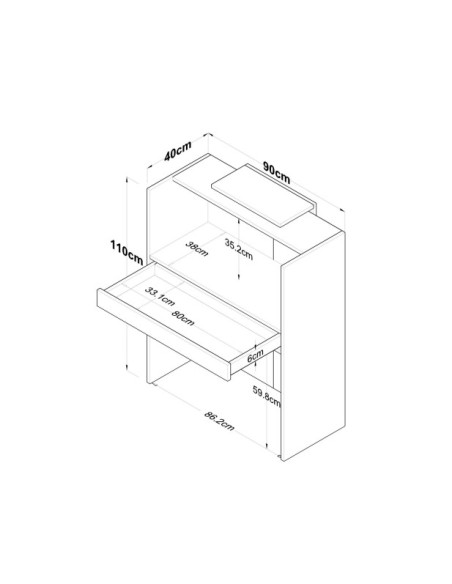 Mesa de Recepción JUNO, MDF Acabado Nogal / Antracita