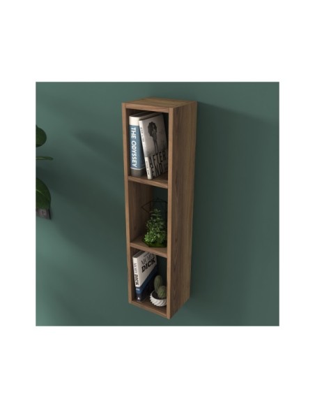 Estantería de Pared FRY, MDF Acabado Nogal