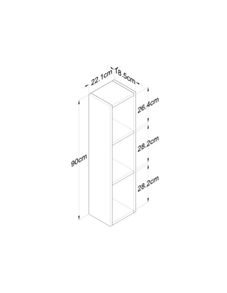 Estantería de Pared FRY, MDF Acabado Nogal