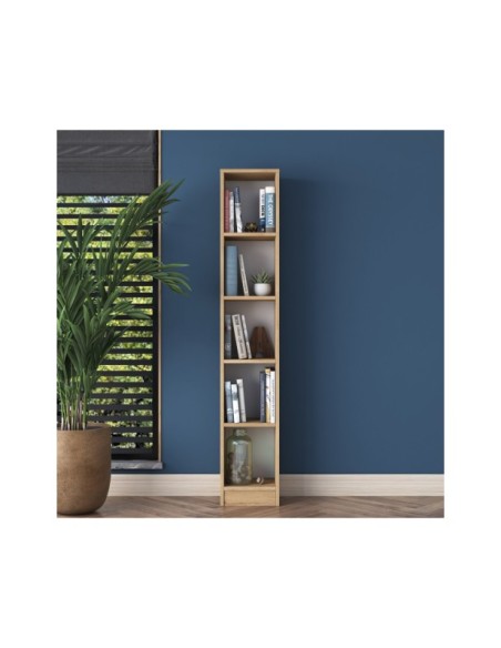 Estantería Vertical DELPHIN 188 cm, MDF Acabado Nogal