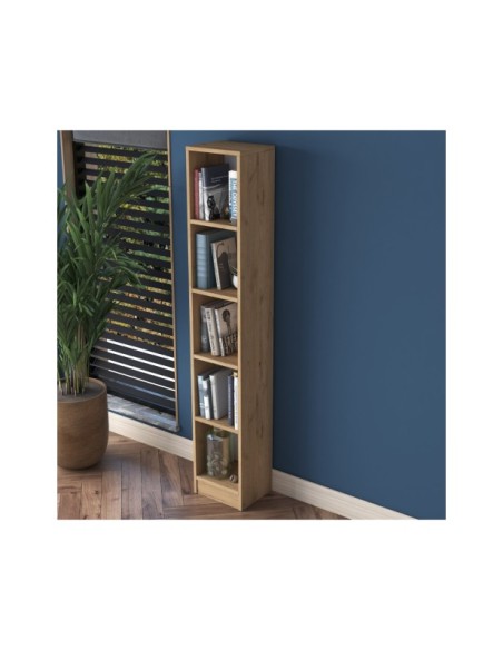 Estantería Vertical DELPHIN 188 cm, MDF Acabado Nogal