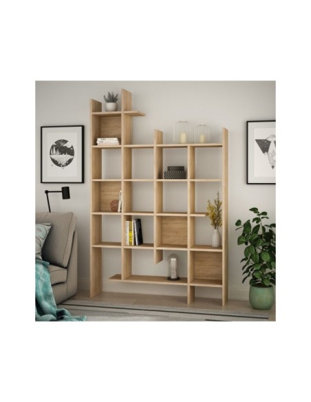 Estantería GITTER 188x122 cm, MDF Acabado Roble