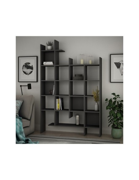 Estantería GITTER 188x122 cm, MDF Acabado Antracita