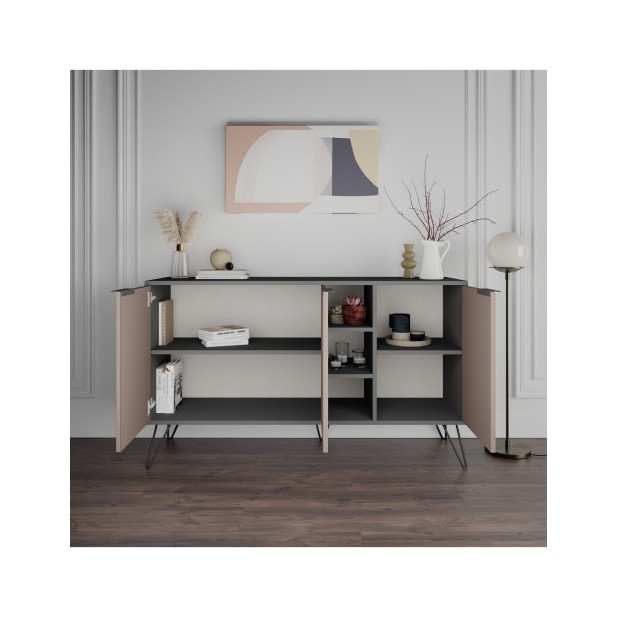 Aparador RITA, MDF Acabado Antracita...