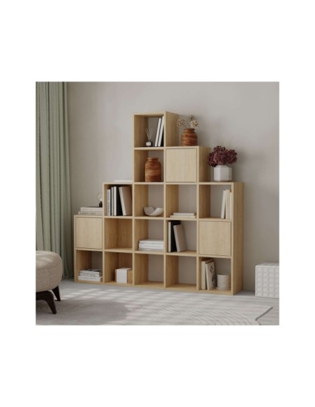 Estantería MOTIF 150x150 cm, MDF Acabado Zafiro / Roble