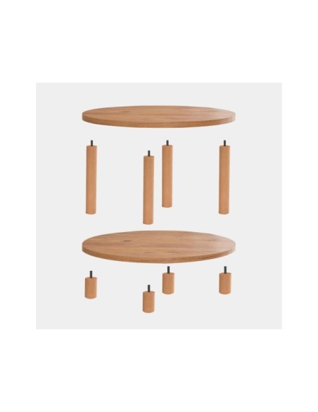 Mesa de Centro MØDE Ø70 cm, MDF Acabado Pino Atlántico