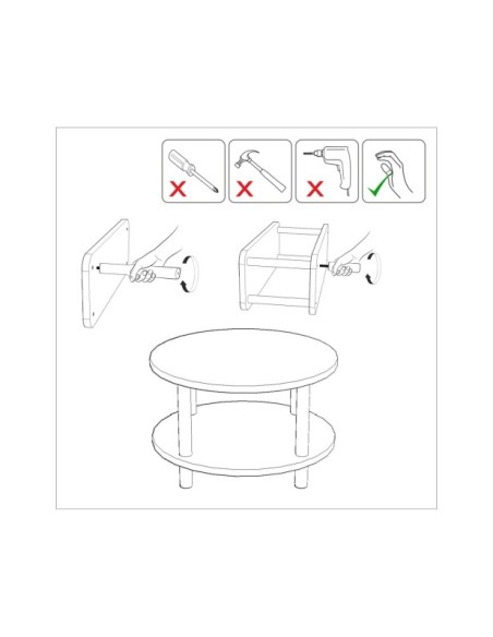 Mesa de Centro MØDE Ø70 cm, MDF Acabado Pino Atlántico