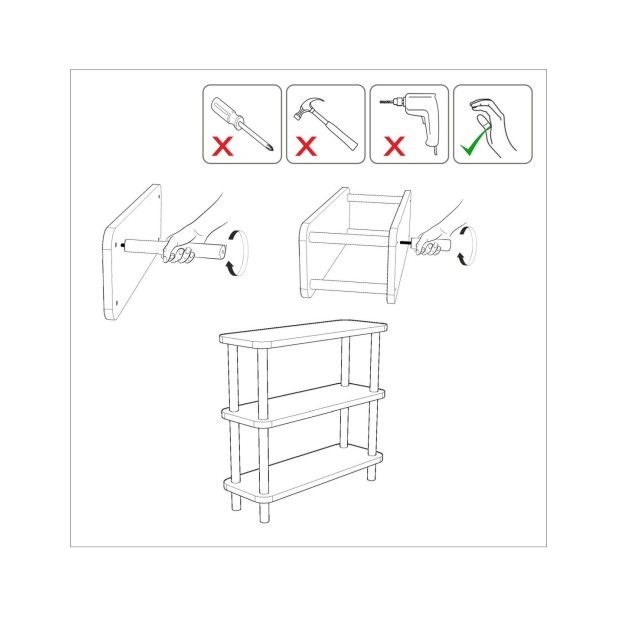 Estantería SENA 80x75 cm, MDF Acabado...