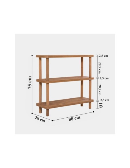 Estantería SENA 80x75 cm, MDF Acabado Pino Atlántico
