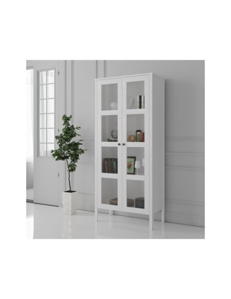 Vitrina VISE 180x80 cm, Aglomerado Acabado Blanco