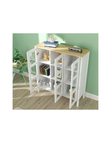 Vitrina VISE 123x112 cm, MDF Acabado Blanco