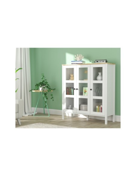 Vitrina VISE 123x112 cm, MDF Acabado Blanco