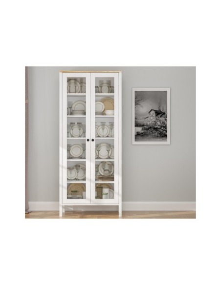 Vitrina VISE 194x83 cm, MDF Acabado Blanco