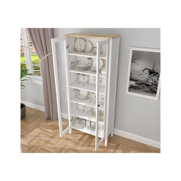 Vitrina VISE 194x83 cm, MDF Acabado...