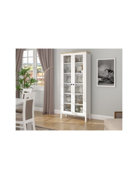 Vitrina VISE 194x83 cm, MDF Acabado Blanco