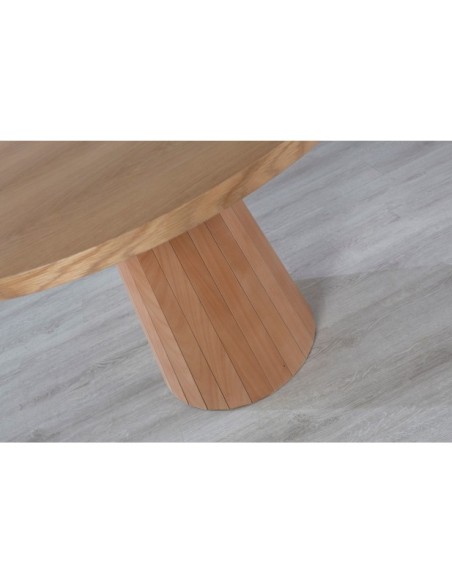 Mesa KOMET Ø100 cm de Comedor, Haya Natural / MDF