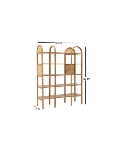 Estantería OZER 120x160 cm, Fresno Natural / MDF