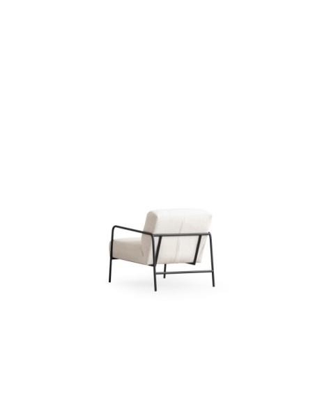 Butaca FREI 70x90 cm, Textil Blanco / Metal Negro