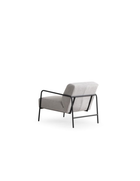Butaca FREI 70x90 cm, Textil Gris / Metal Negro