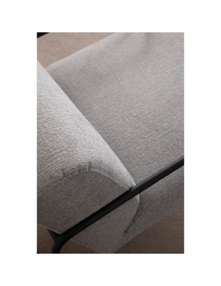 Butaca FREI 70x90 cm, Textil Gris / Metal Negro