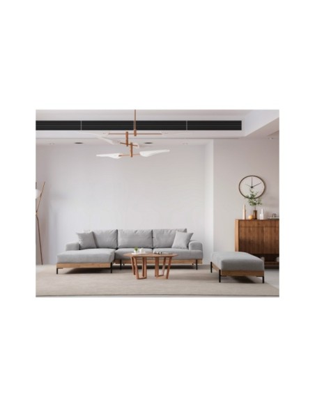 Sofá Esquinero FREI ROBLE (Izquierdo) 280x170 cm, Textil Gris / Madera de Haya / Metal