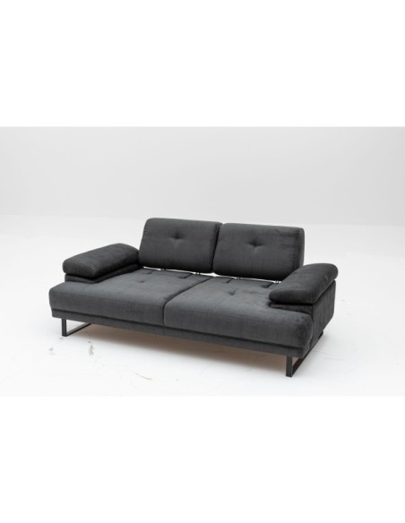 Sofá Cama ONYX 2 Plazas 199x99 cm, Textil Antracita / Metal Negro