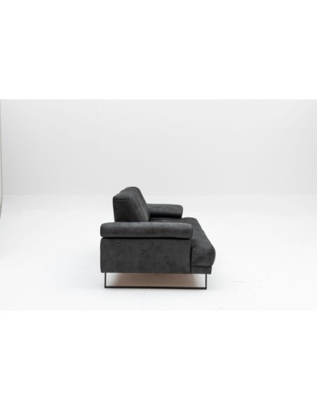 Sofá Cama ONYX 2 Plazas 199x99 cm, Textil Antracita / Metal Negro