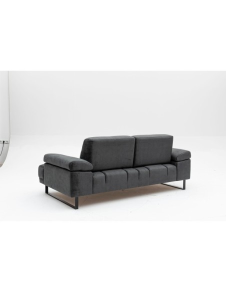 Sofá Cama ONYX 2 Plazas 199x99 cm, Textil Antracita / Metal Negro