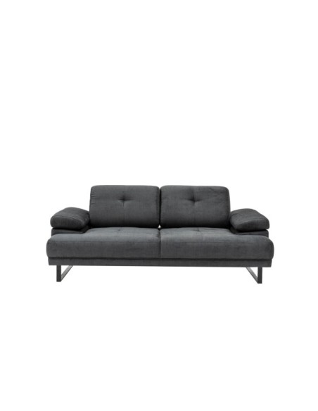 Sofá Cama ONYX 2 Plazas 199x99 cm, Textil Antracita / Metal Negro