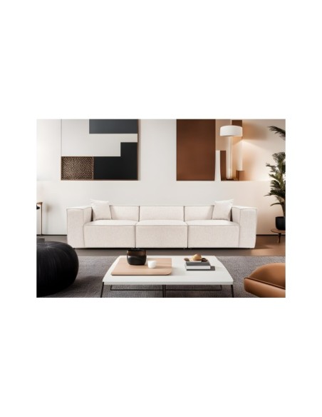 Sofá SOPHIE 3 Plazas 303x108 cm, Lino Marrón Claro