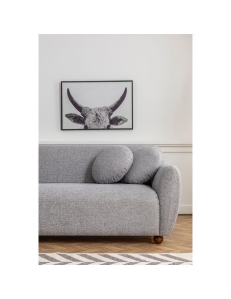 Sofá Esquinero GENEVE 273x162 cm, Textil Gris Claro / Madera de Haya