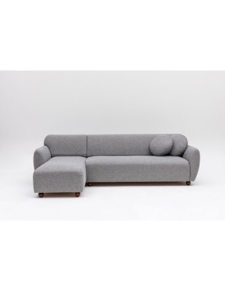 Sofá Esquinero GENEVE 273x162 cm, Textil Gris Claro / Madera de Haya