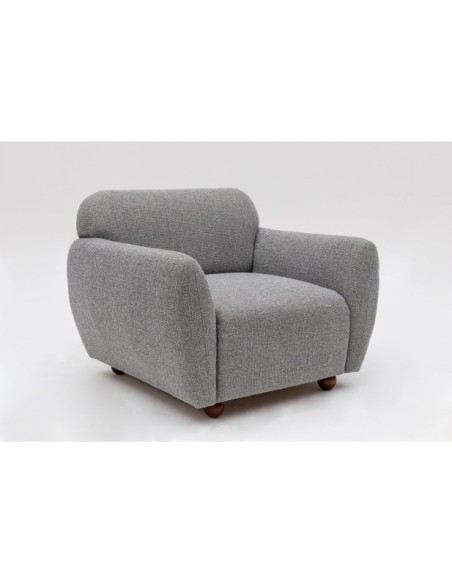 Butaca GENEVE 90x86 cm, Textil Gris Claro / Madera de Haya