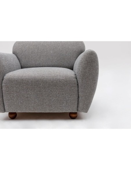 Butaca GENEVE 90x86 cm, Textil Gris Claro / Madera de Haya