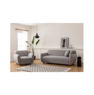 Sofá GENEVE 3 Plazas 223x83 cm, Textil Gris Claro /... 2