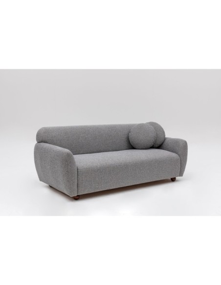 Sofá GENEVE 3 Plazas 223x83 cm, Textil Gris Claro / Madera de Haya