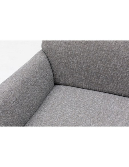 Sofá GENEVE 3 Plazas 223x83 cm, Textil Gris Claro / Madera de Haya