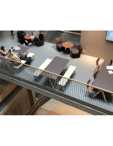 Mesa ARKO 180x75 cm de Comedor, Linóleo Roble / Negro - Lundbergs Möbler