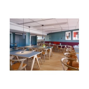 Mesa ARKO 180x90 cm de Comedor, Linóleo Roble / Negro -... 2